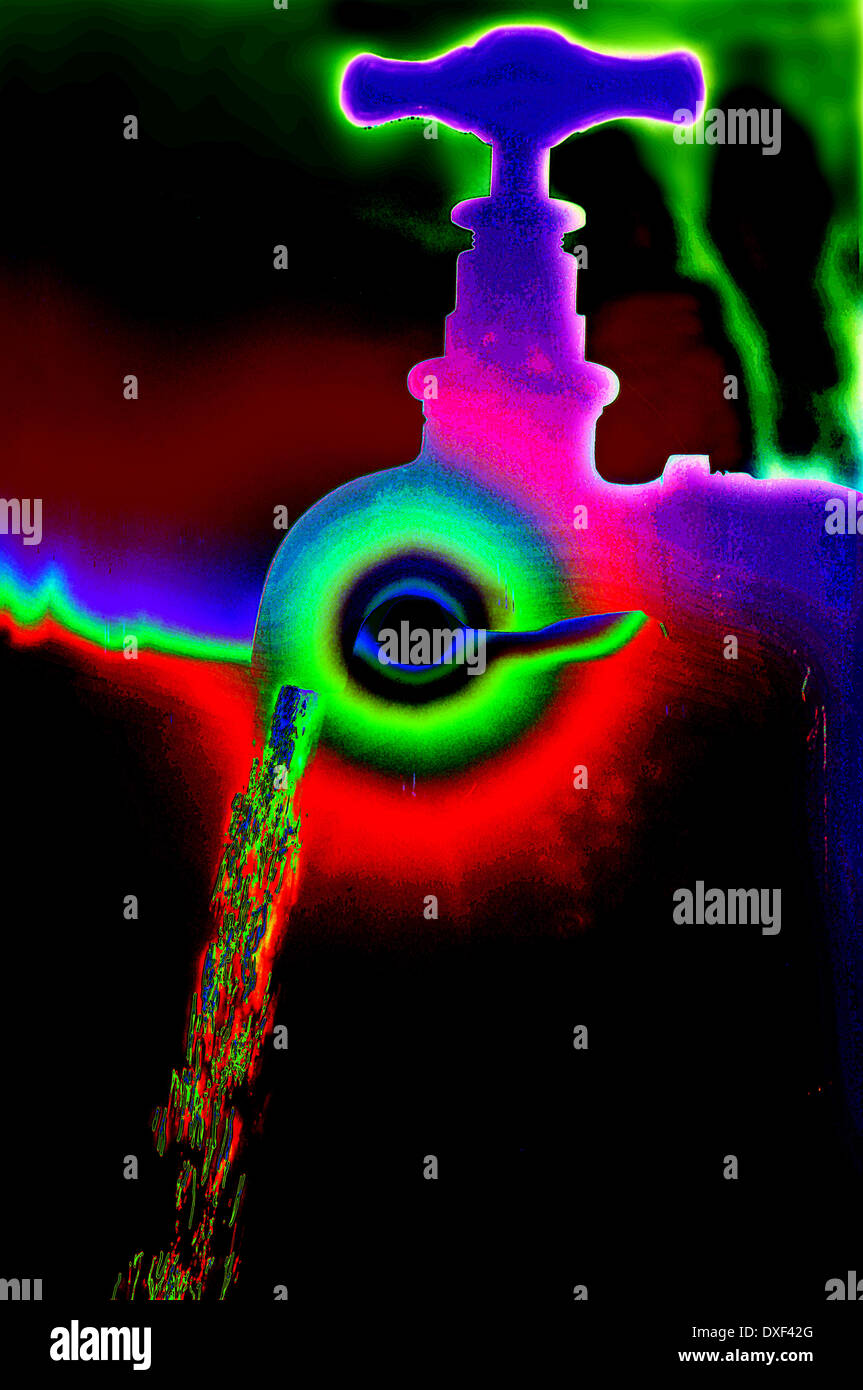 Digital Art: Running Tap Stock Photo