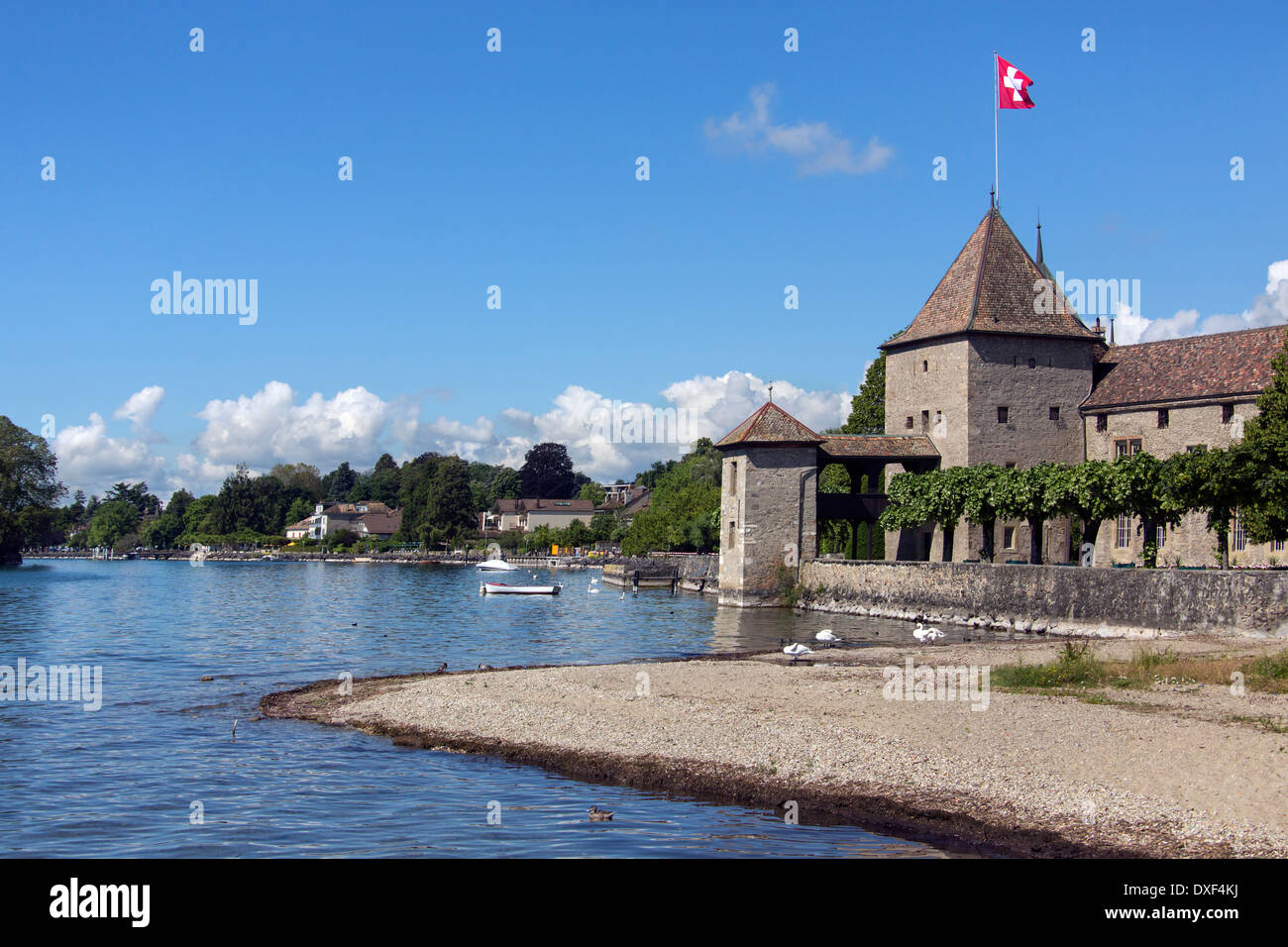 Rolle Castle - Lake Geneva - Switzerland Stock Photo