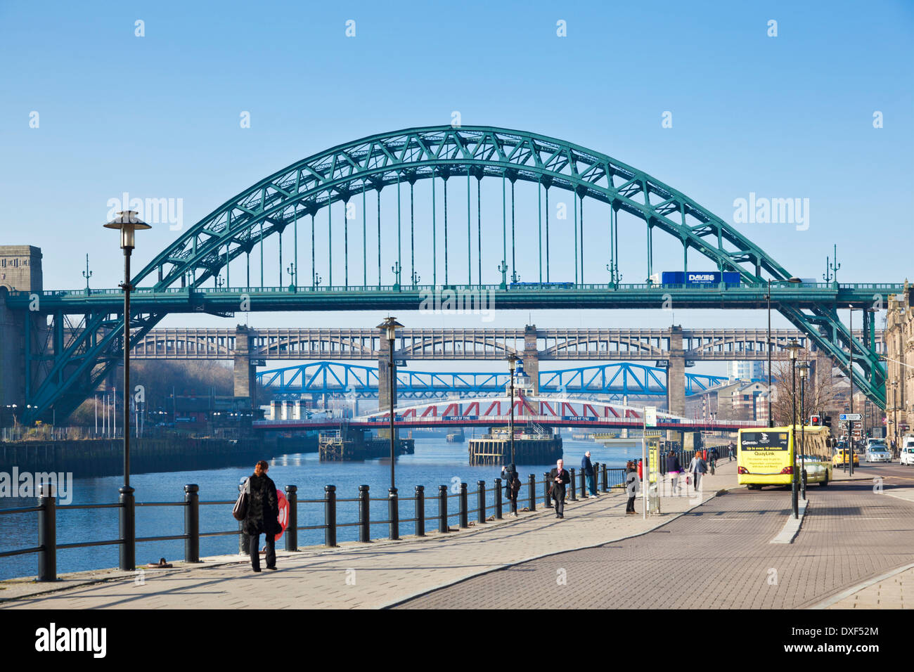 Newcastle upon Tyne skyline gateshead bridges over River Tyne Tyne and Wear Tyneside England UK GB EU Europe Stock Photo