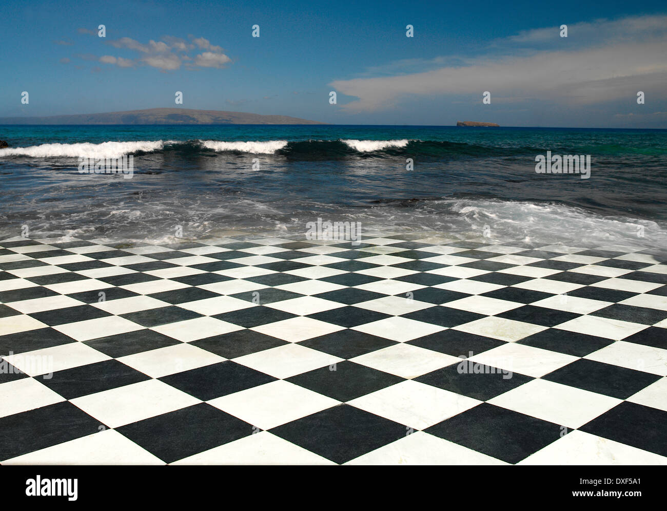 A tiled beach - conceptual image Stock Photo