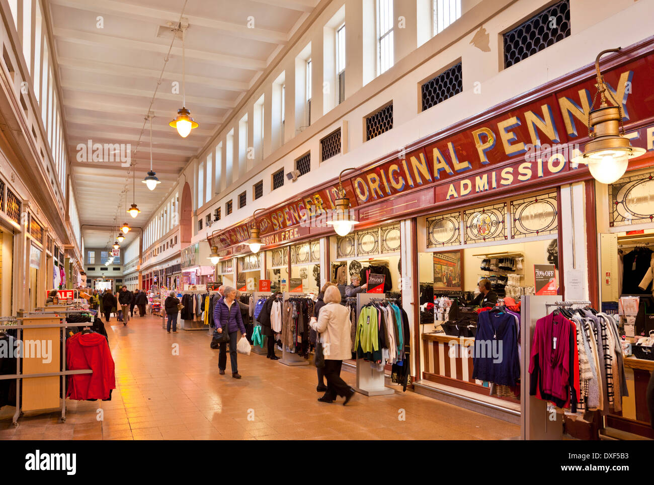 Marks & Spencer original Penny Bazaar Grainger Indoor Market Grainger Town Newcastle upon Tyne Tyne and Wear England GB UK Stock Photo