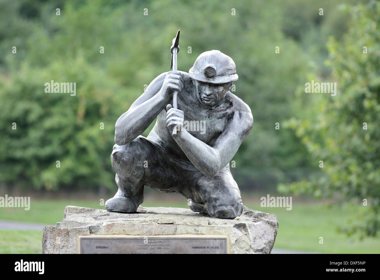A statue commemorating coal miners on the site of the former Bagworth