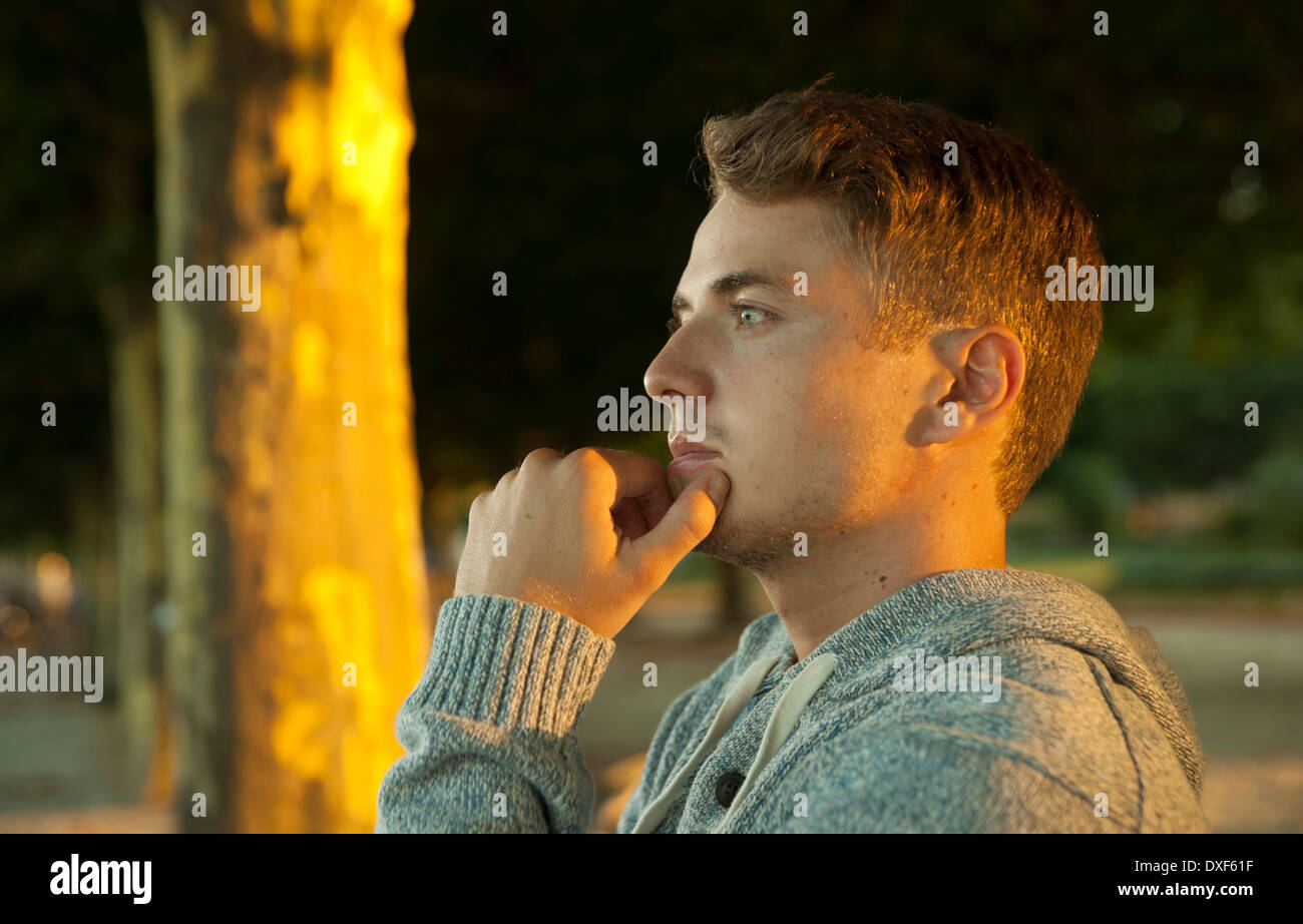 Portrait of Young Man, Mannehim, Baden-Wurttemberg, Germany Stock Photo
