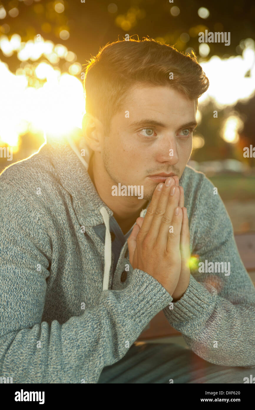 Portrait of Young Man, Mannehim, Baden-Wurttemberg, Germany Stock Photo