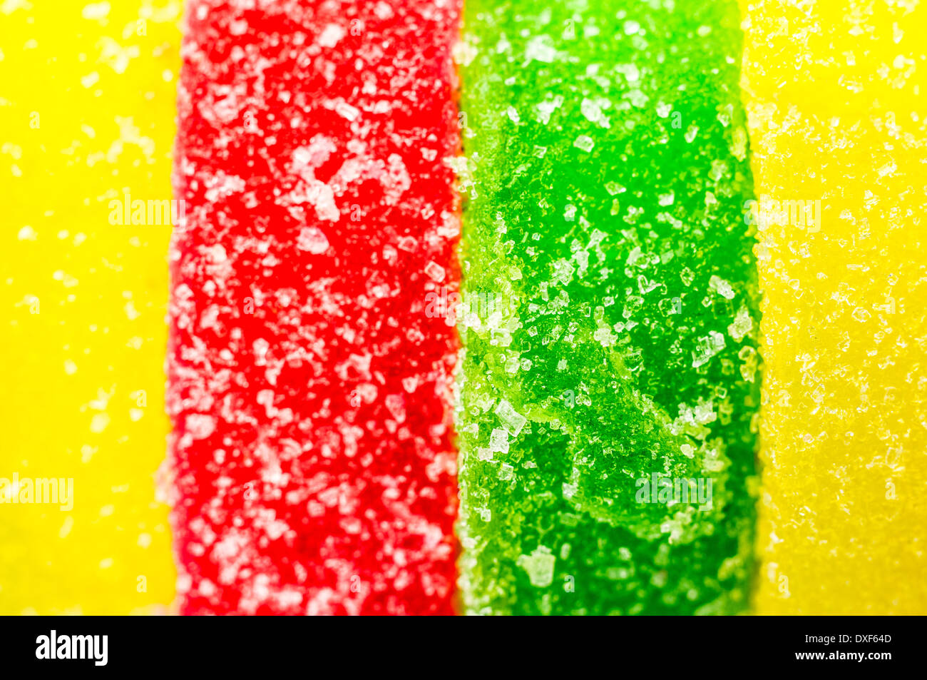 Multicolored marmalade roll with sugar Stock Photo