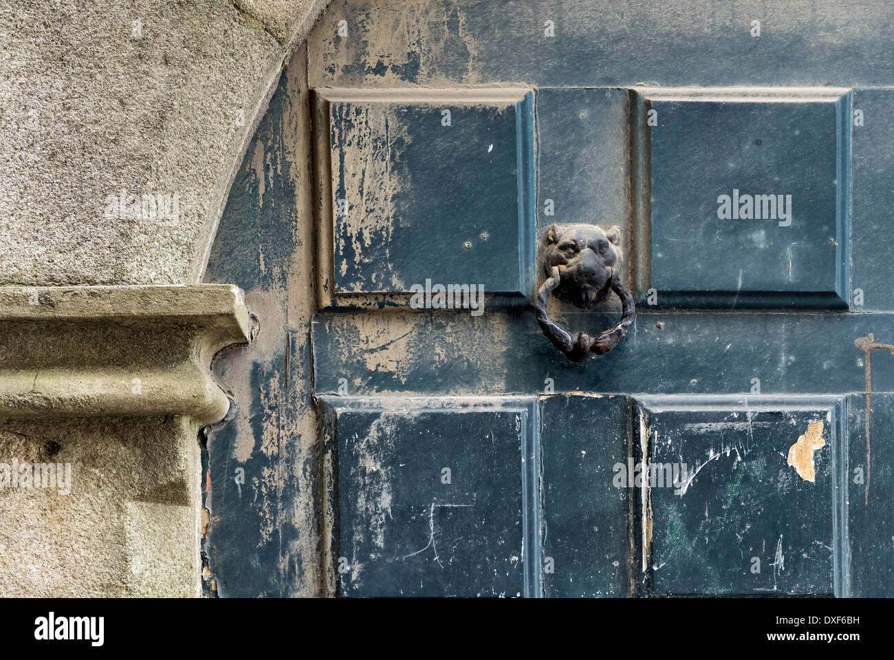 Lion Head Door Knocker, Ancient Knocker Stock Photo