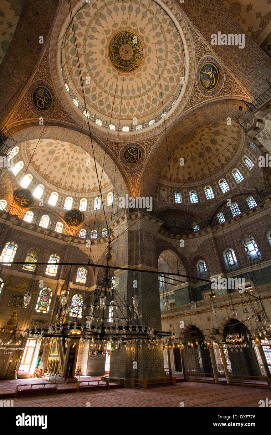 Interior of the Sultan Ahmed Mosque (Sultanahmet Camii) or Blue Mosque ...