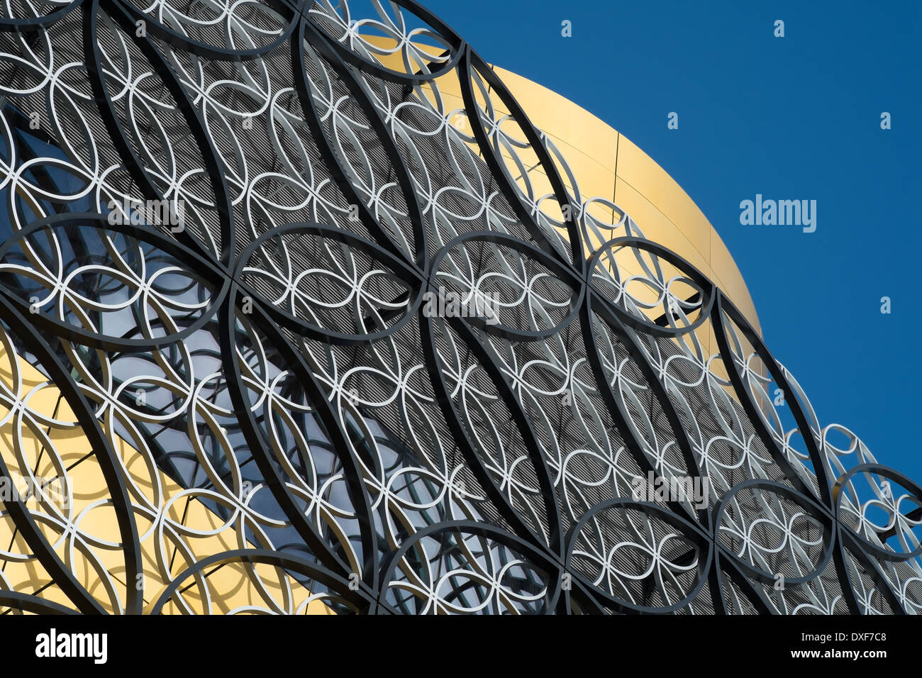 architectural detail of birmingham library in sunshine england Stock Photo