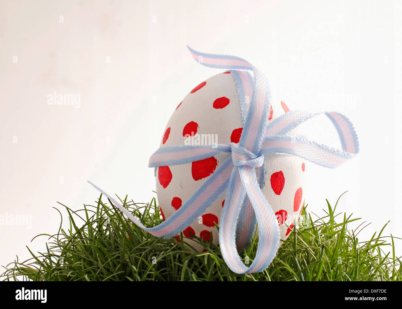 Easter egg with red dots Stock Photo