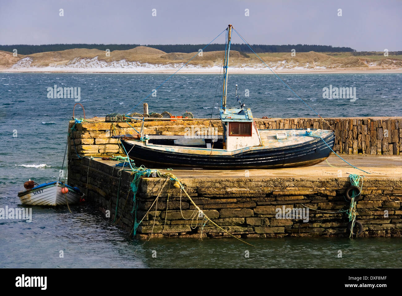 Castletown Harbor near Dunnet Head in northern Scotland. UK. Dunnet Head is the most northerly point on the British mainland. Stock Photo