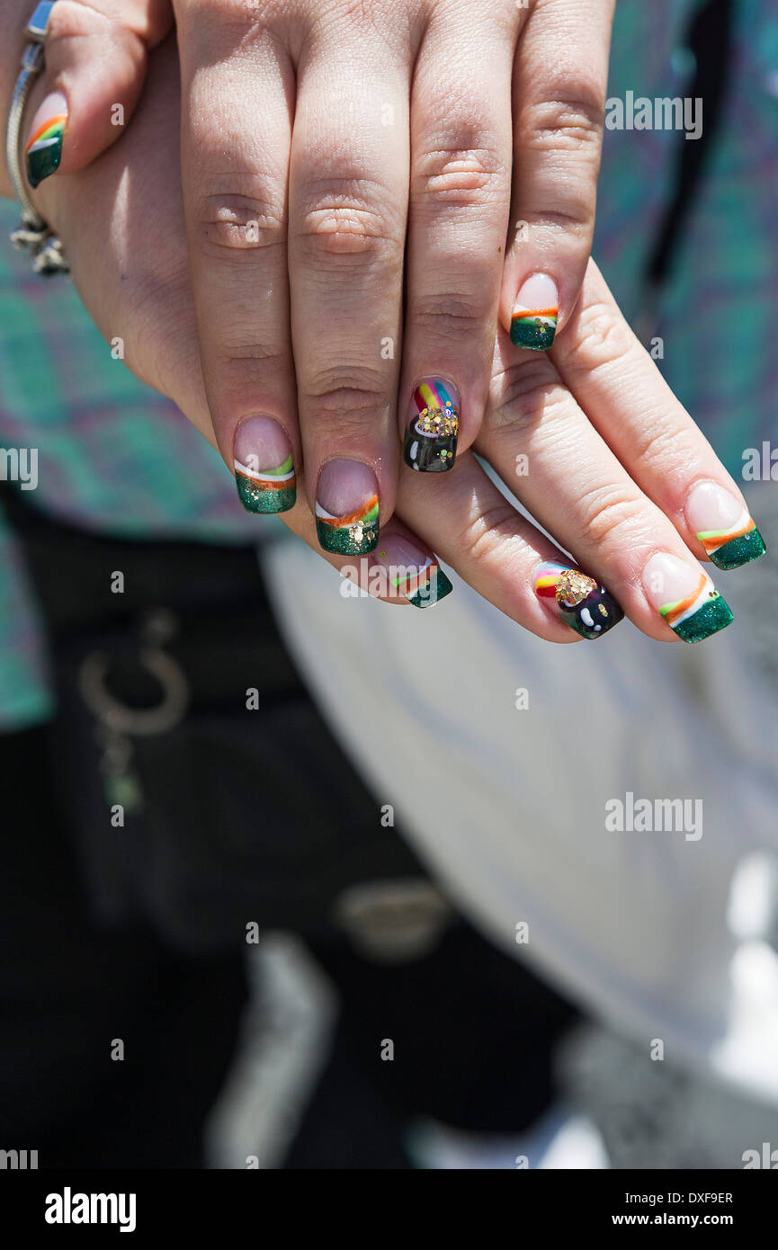 Painted fingernails. Stock Photo