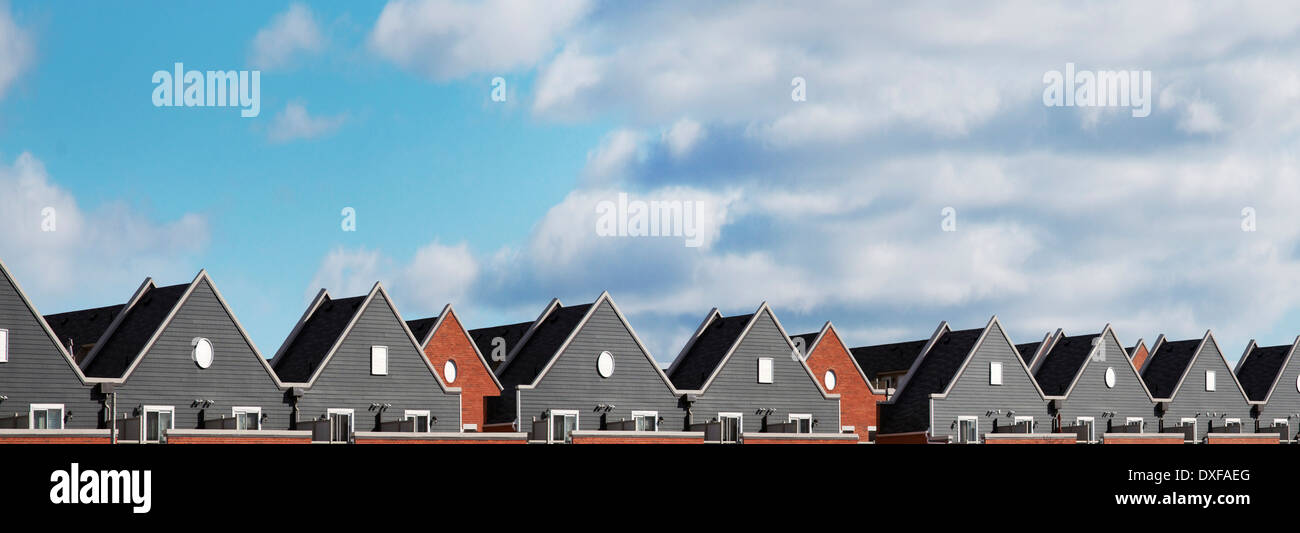 Row of matching townhouses, Toronto, Ontario, Canada Stock Photo