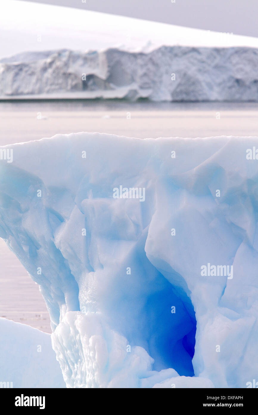 Antarctic blue ice, iceberg, icebergs, ice berg, Antarctica. Stock Photo
