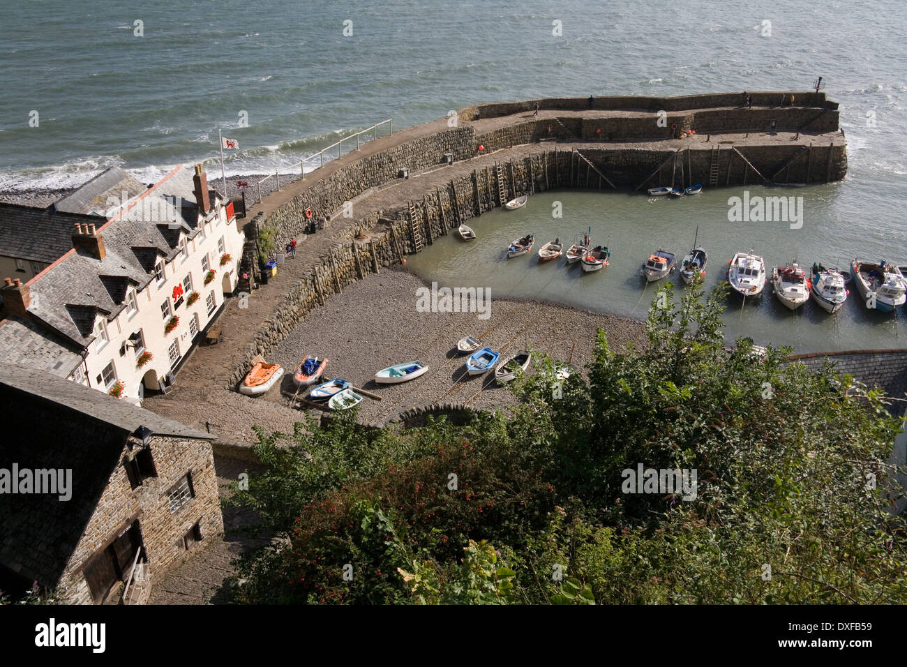 The Picturesque Harbour At Clovelly On The North Devon Coast In The the-picturesque-harbour-at-clovelly-on-the-north-devon-coast-in-the