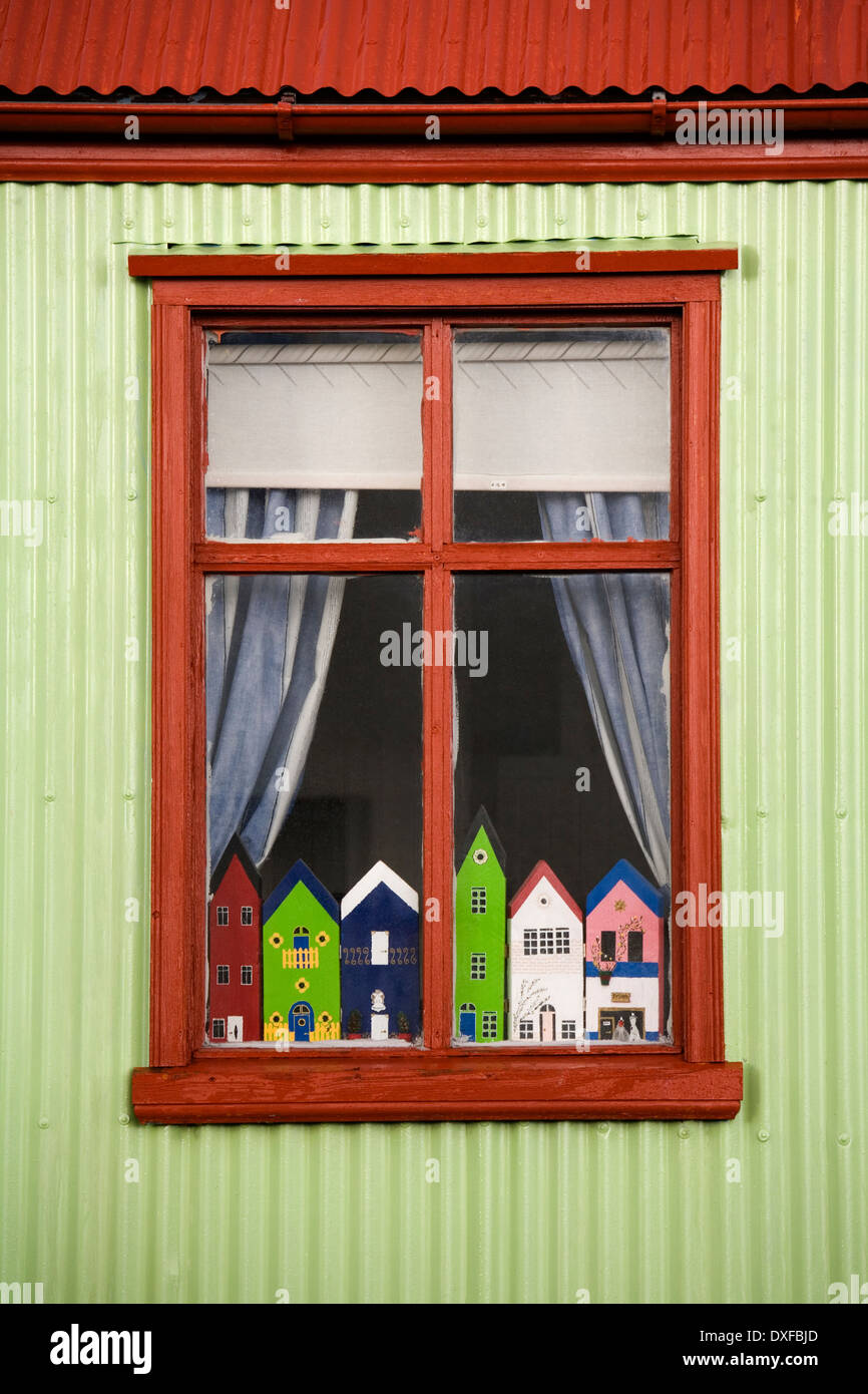 An Icelandic cottage with Troll Houses in the window Stock Photo - Alamy