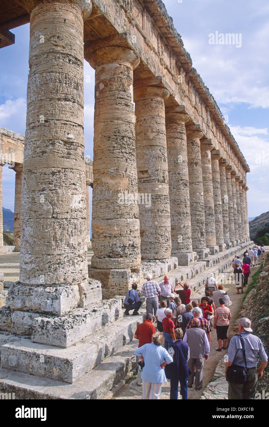 Greek style Temple of Segesta, Sicily, Italy Stock Photo