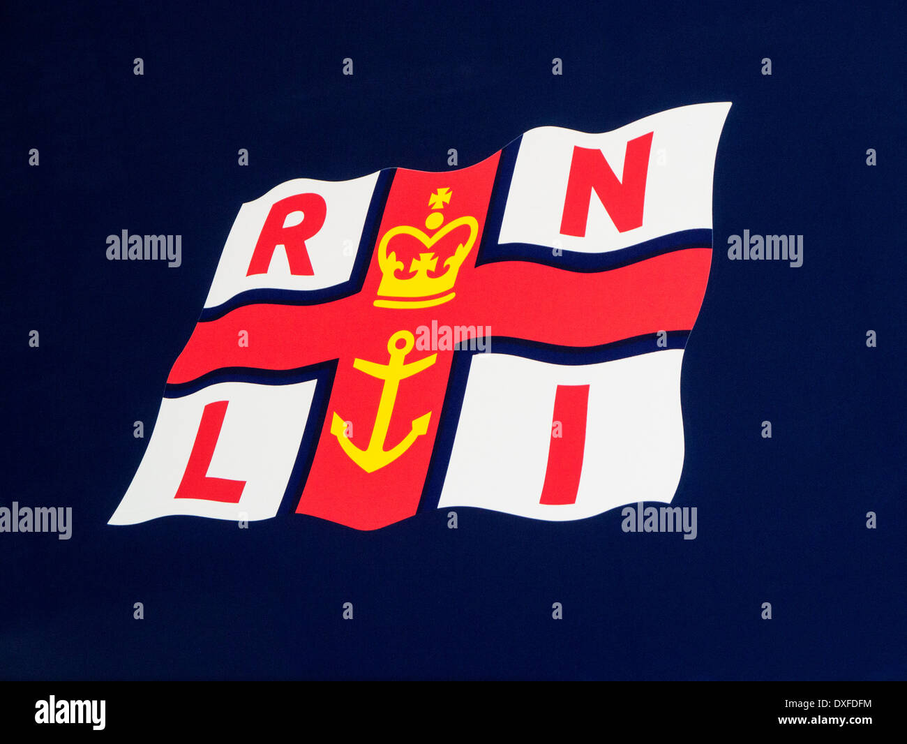 The logo of the RNLI - Royal National Lifeboat Institution - United Kingdom. Stock Photo