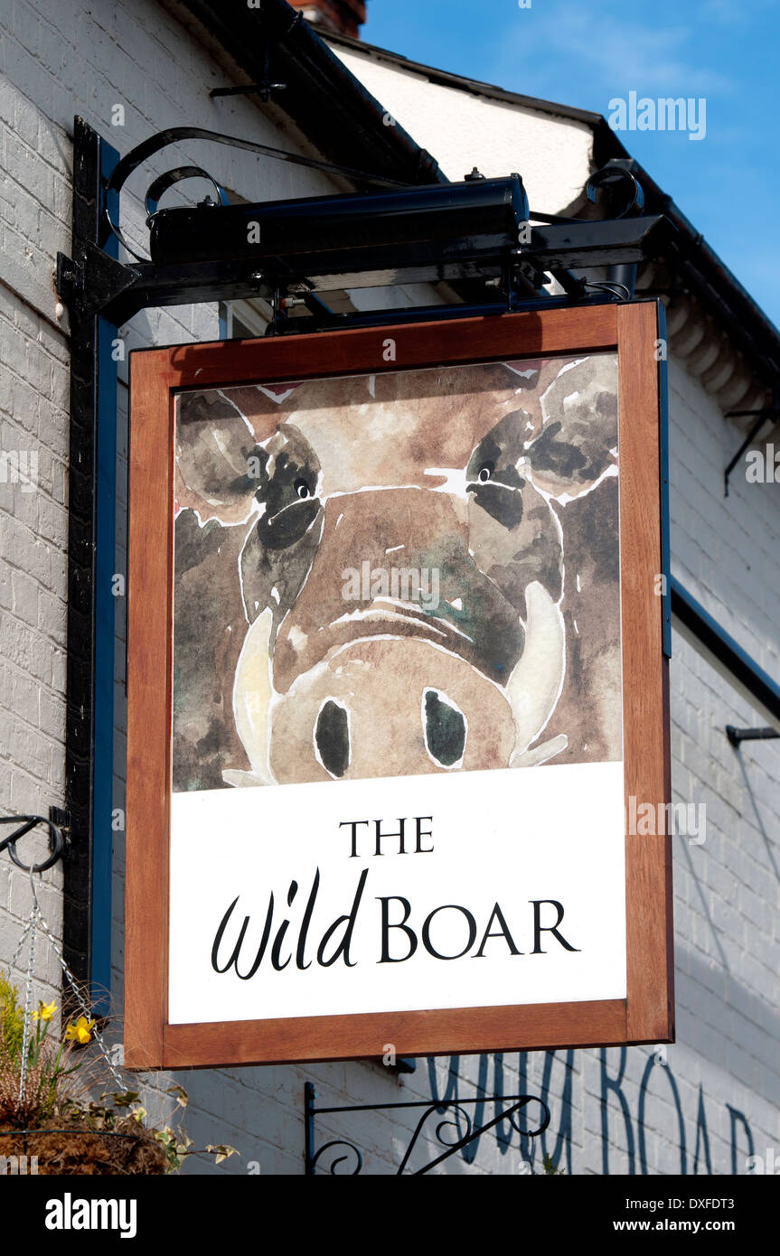 The Wild Boar Pub Sign Warwick Warwickshire Uk Stock Photo Alamy