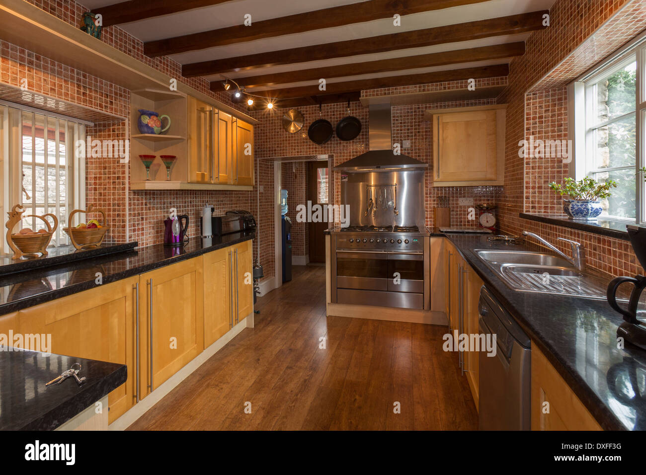 A farmhouse kitchen in a ryral property in Yorkshire, England Stock Photo