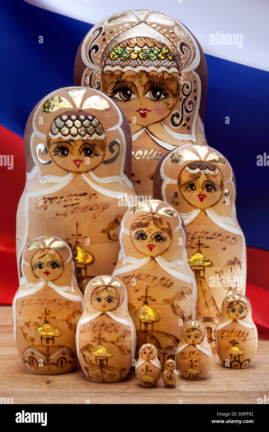 Matryoshka Dolls - Russian Dolls Stock Photo