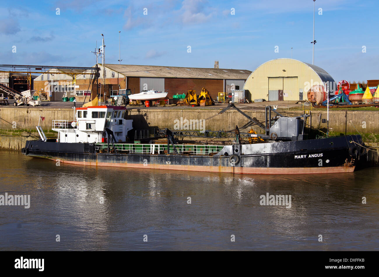 Port of Boston grab hopper dredger MV 'Mary Angus' moored on the Haven ...