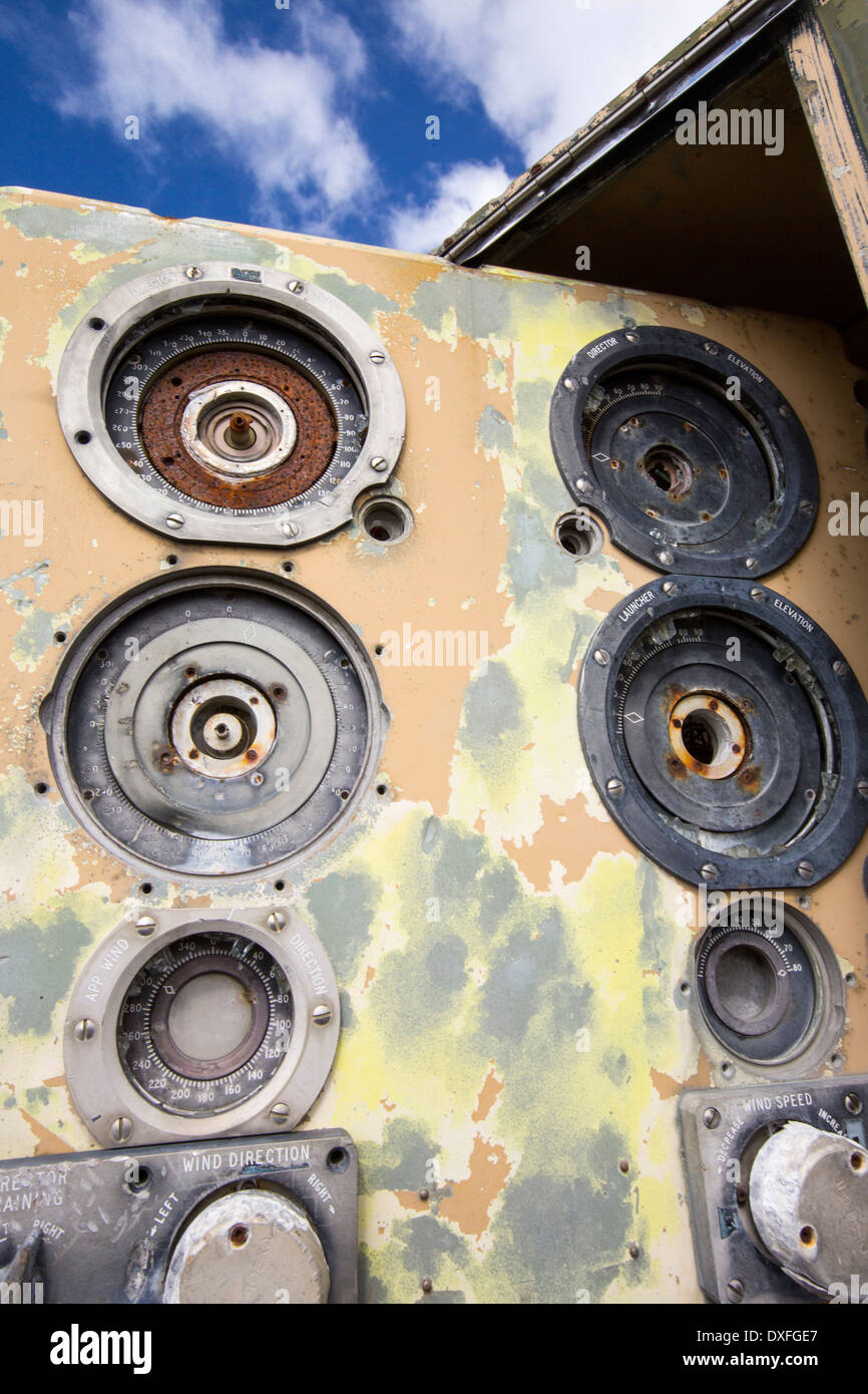 A left over artillery battery from the Falklands conflict on the outskirts of Port Stanley, Falkland Islands. Stock Photo