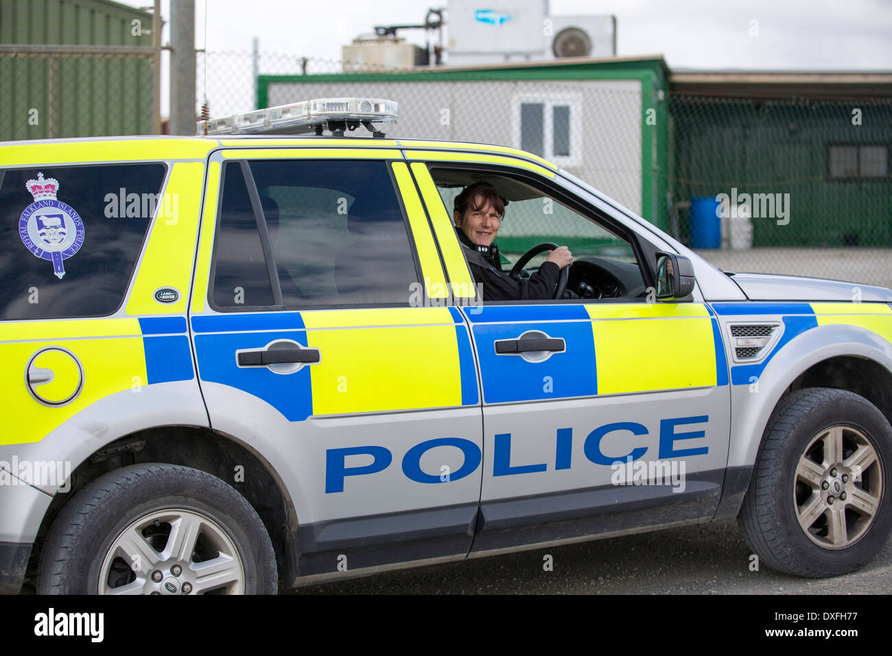 A Police car in Port Stanley, the capital of the Falkland Islands Stock