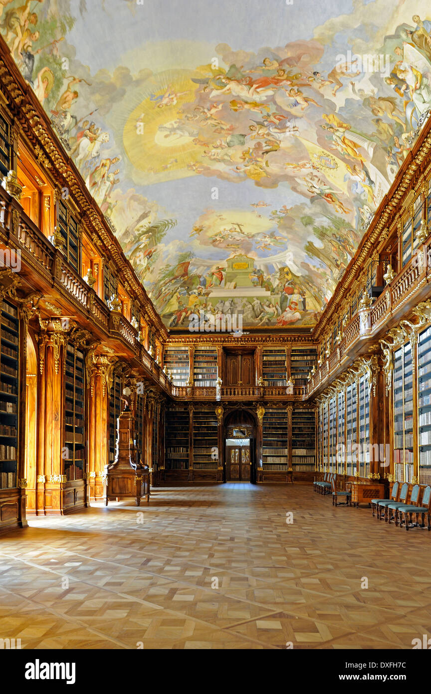 Philosophical Hall, library of Strahov Monastery, Prague, Czech Republic Stock Photo