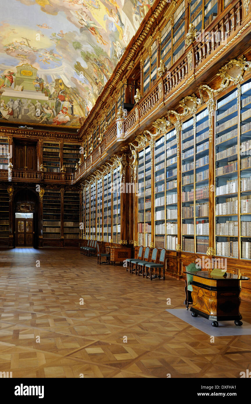Philosophical Hall, library of Strahov Monastery, Prague, Czech Republic Stock Photo