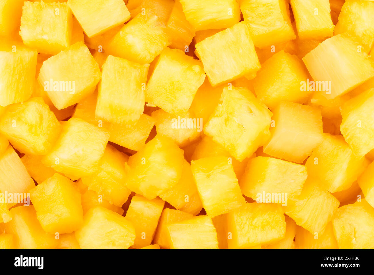 pineapple chunks background Stock Photo