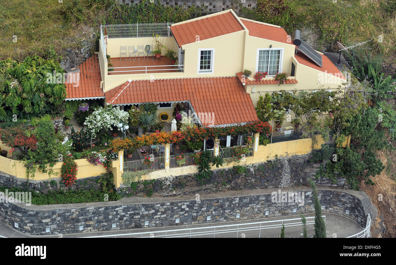 Funchal Madeira upmarket villa house holiday home Stock Photo