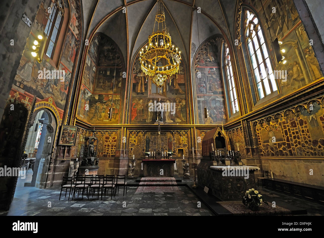 Side chapel, St Vitus cathedral, Prague, Bohemia, Czech Republic Stock Photo