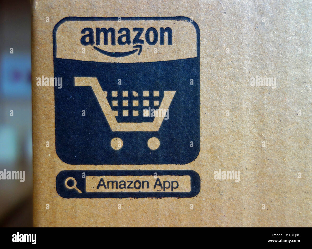 amazon app logo on a parcel Stock Photo
