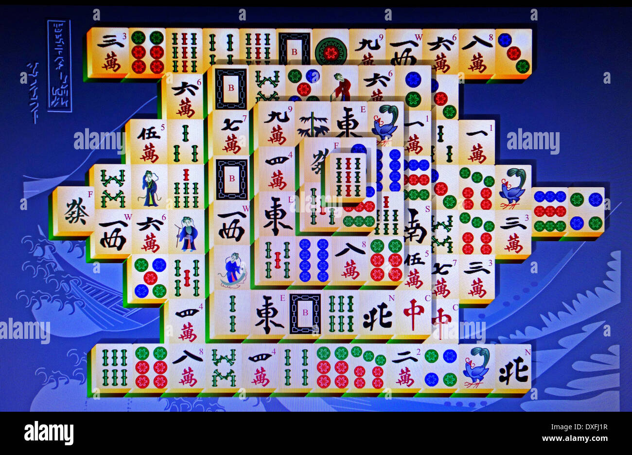 Mahjong online computer game Stock Photo - Alamy