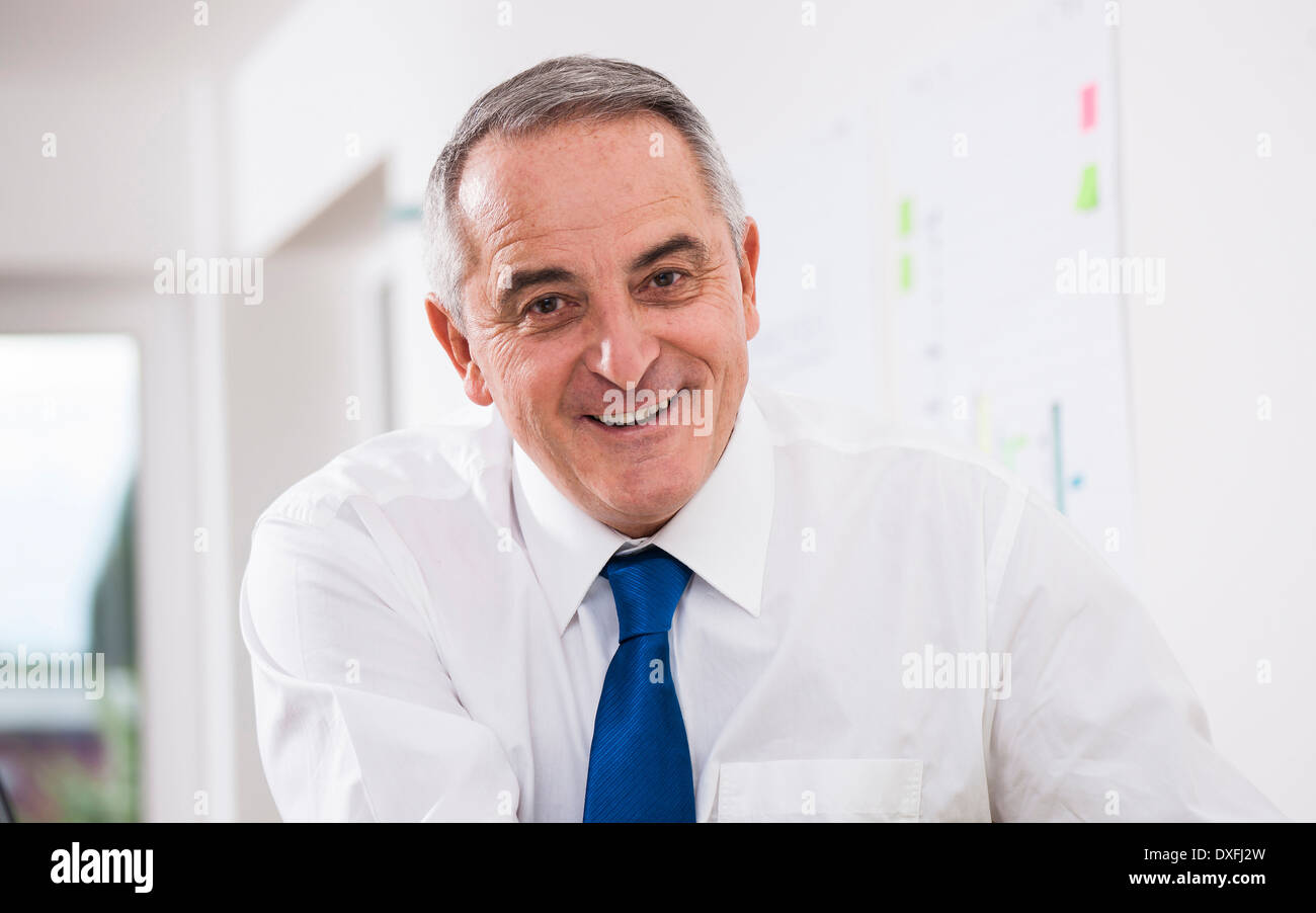 Businessman in Office, Mannheim, Baden-Wurttemberg, Germany Stock Photo