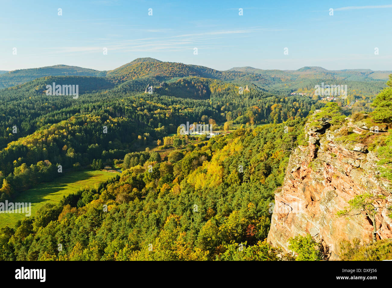 View from Hochstein near Dahn, Palatinate Forest, Rhineland-Palatinate ...