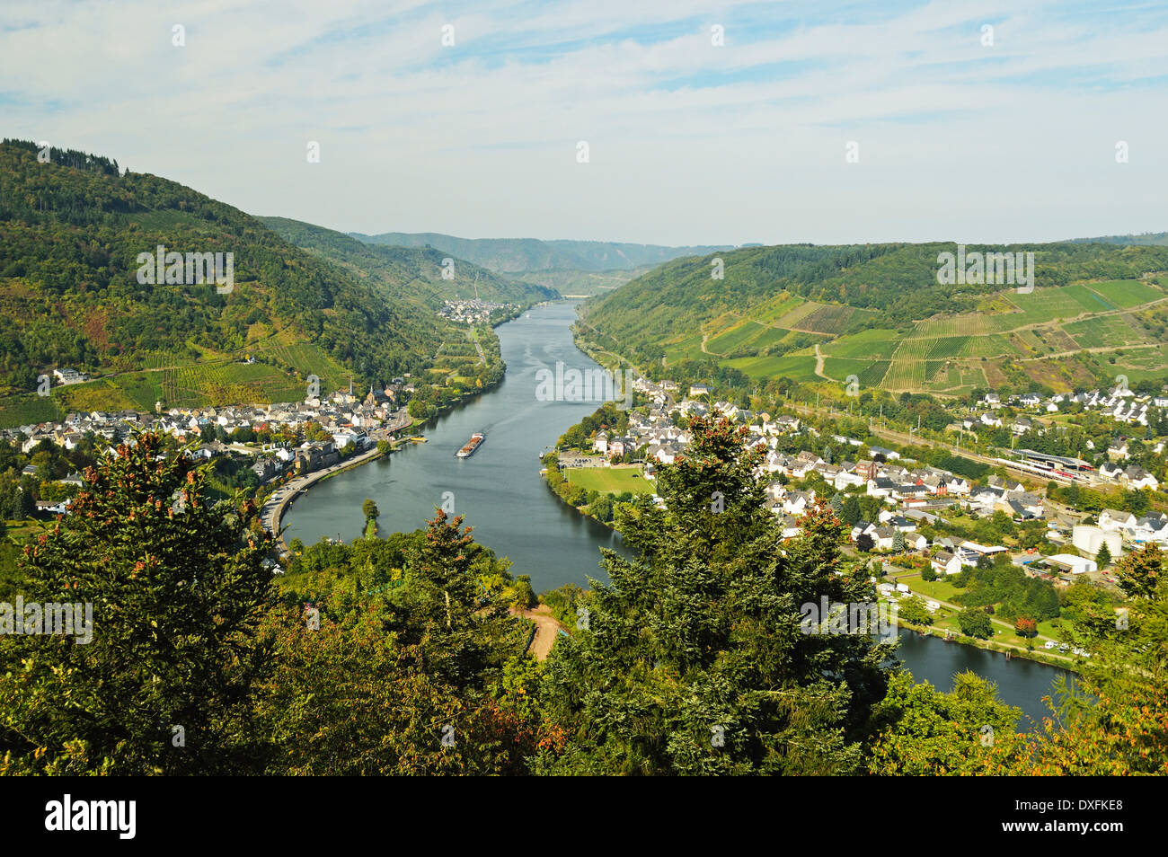 Bullay and Moselle River, Rhineland-Palatinate, Germany Stock Photo