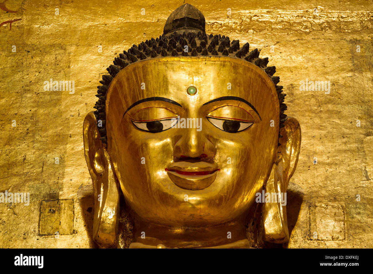 Myanmar (Burma), Mandalay Division, Bagan, Ananda Temple, portrait of the Buddha, on the Southside Stock Photo