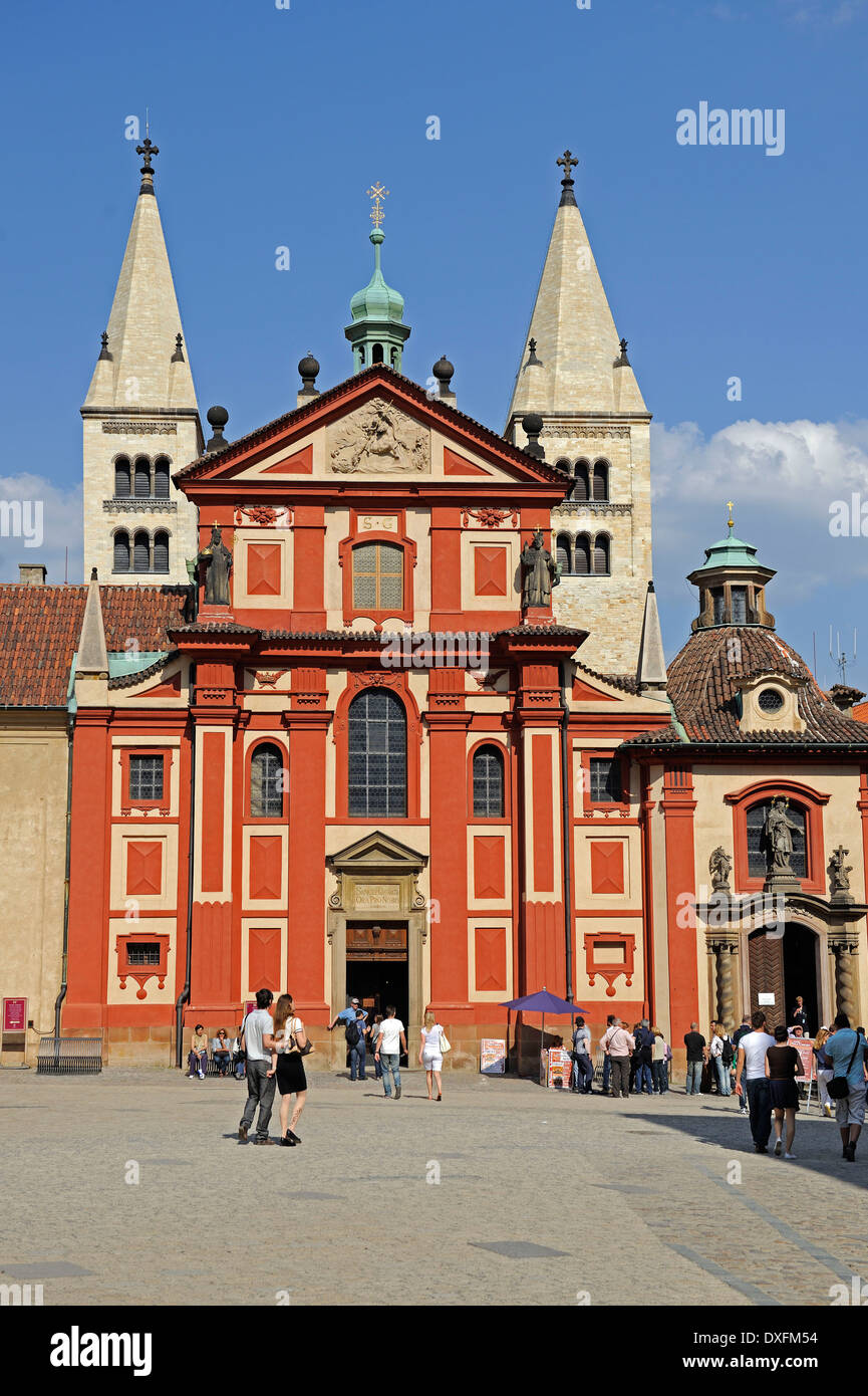 St George's Basilica, Prague Castle, Prague, Bohemia, Czech Republic Stock Photo