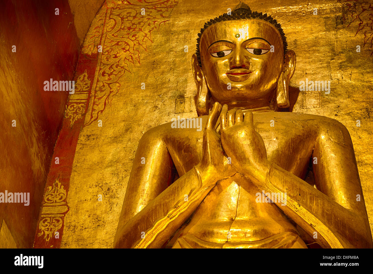 Myanmar (Burma), Mandalay Division, Bagan, Ananda Temple, standing Buddha, on the Southside Stock Photo