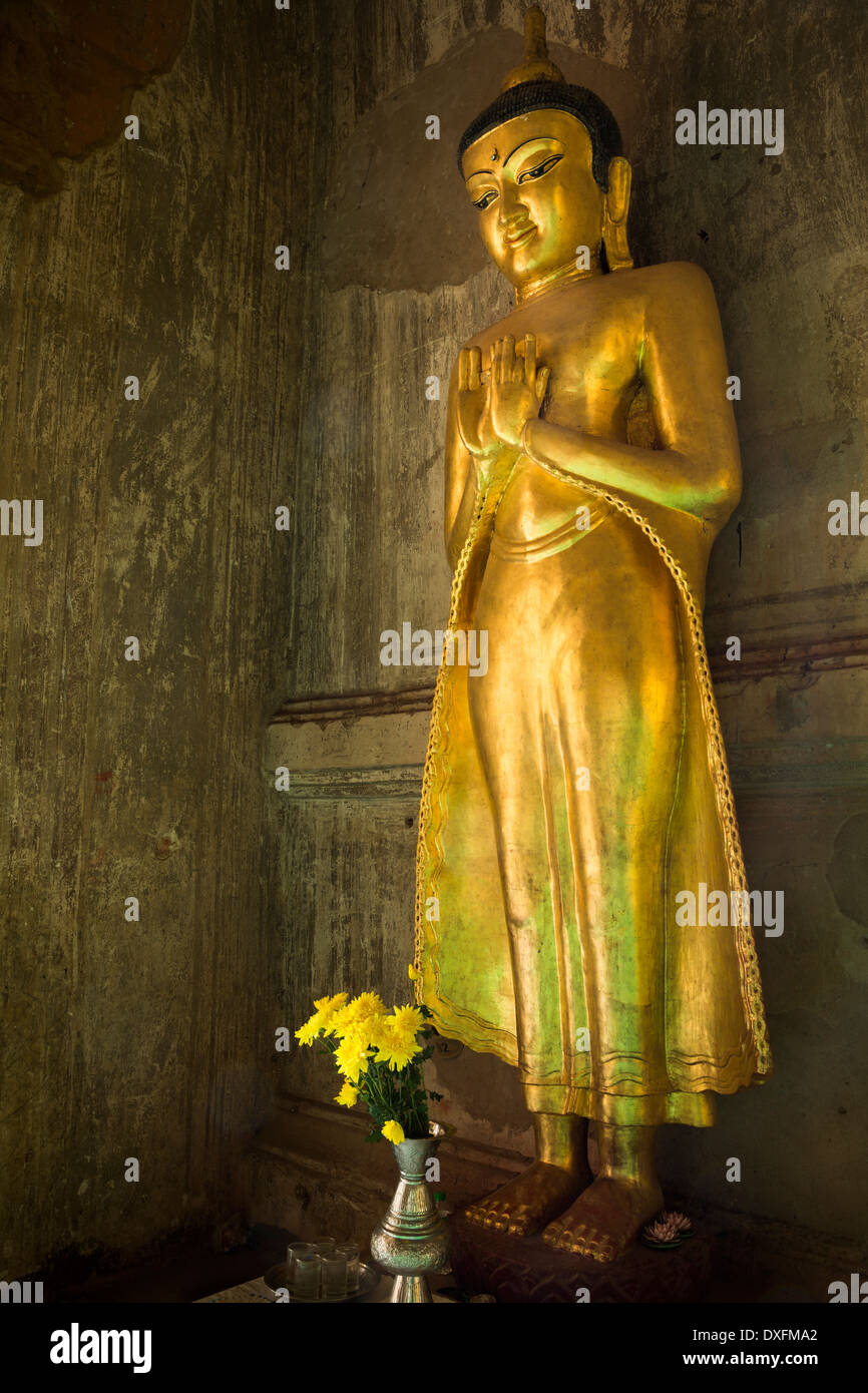 Myanmar (Burma), Mandalay Division, Bagan, Htilominlo Temple, standing Buddha Stock Photo