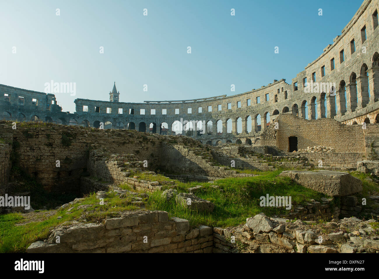 The roman arena in Pula, croatia Stock Photo