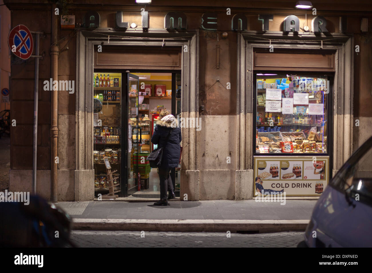 Italian grocery store in Rome Stock Photo