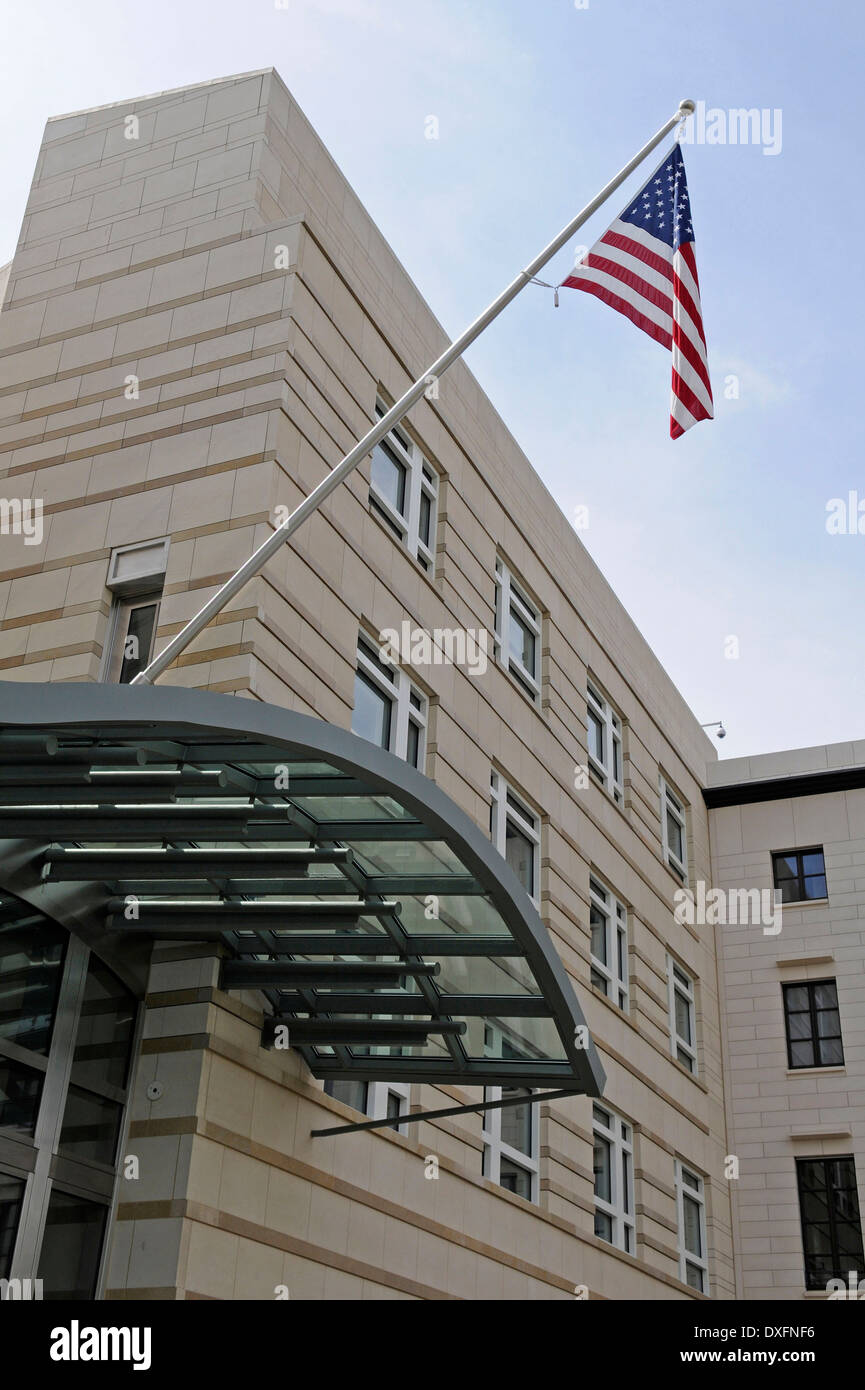 New US embassy building, Pariser Platz, Berlin, Germany / embassy of the United States of America Stock Photo
