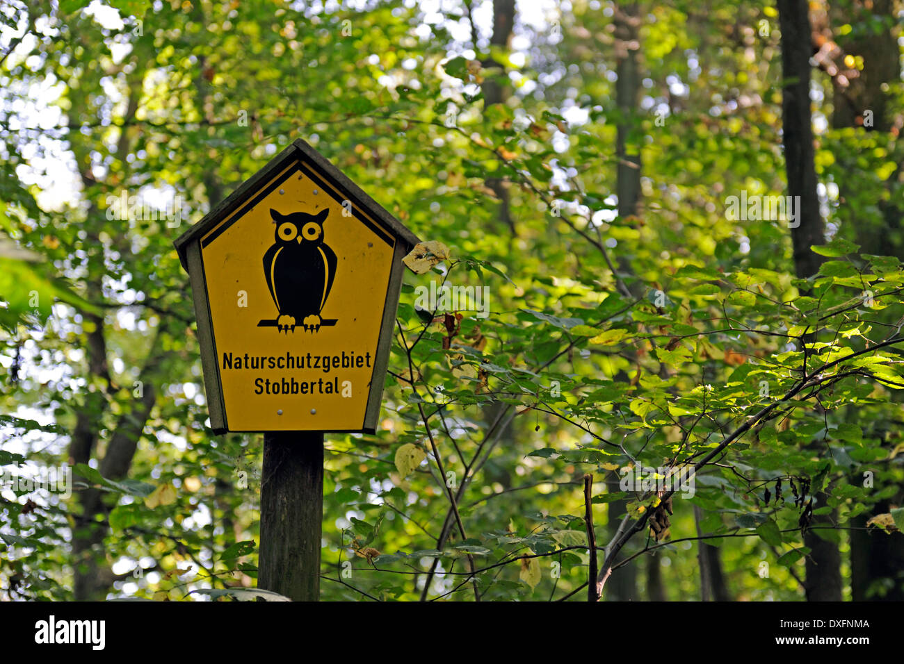 Sign naturschutzgebiet stobbertal hires stock photography and images