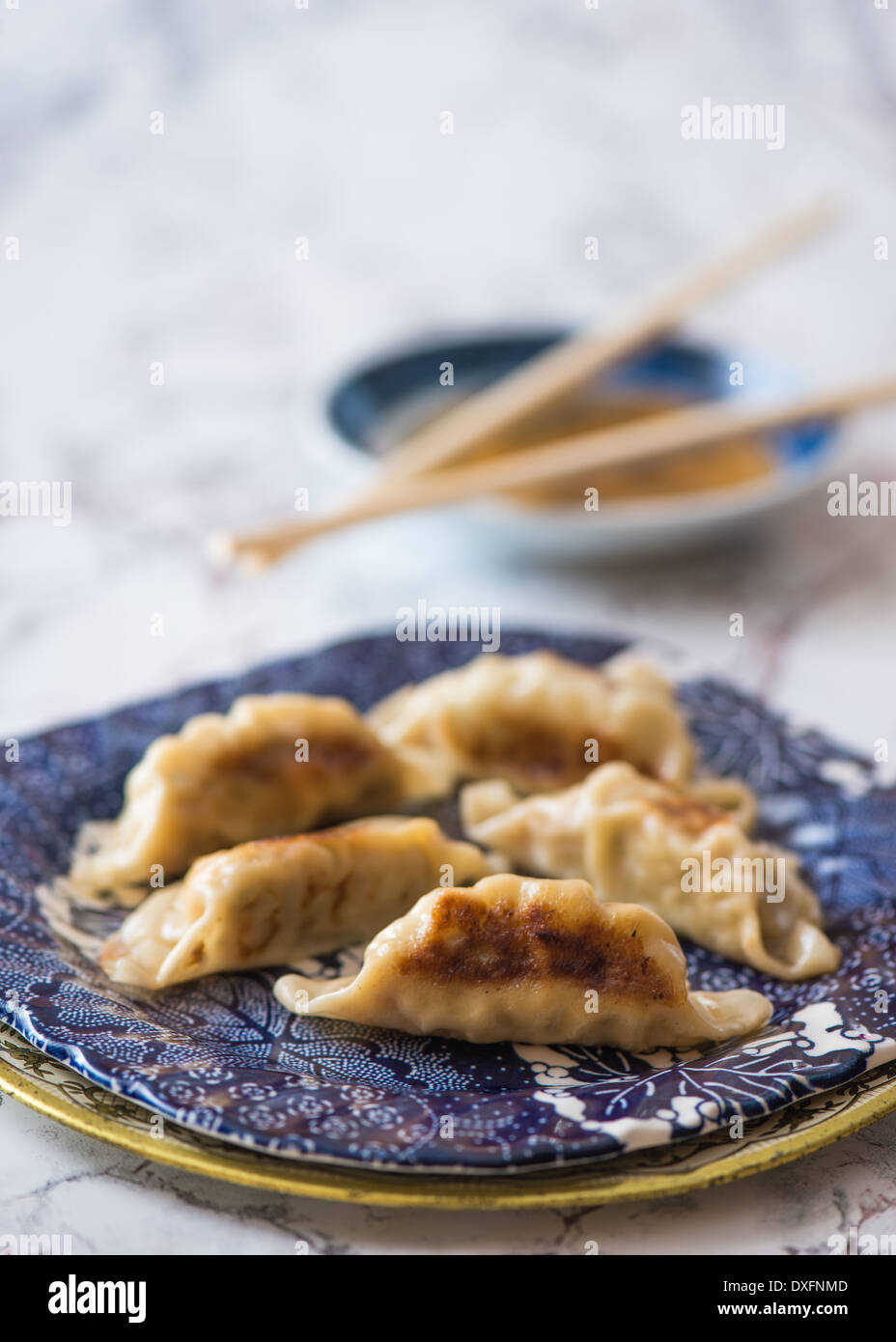 Browned Chinese Pot Stickers Stock Photo Alamy