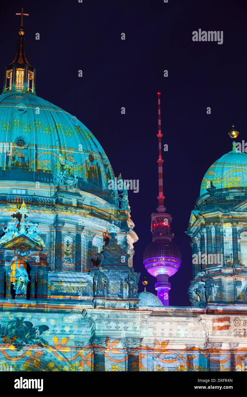 Festival of Lights, the Berliner Dom Cathedral, Berlin, Germany Stock Photo