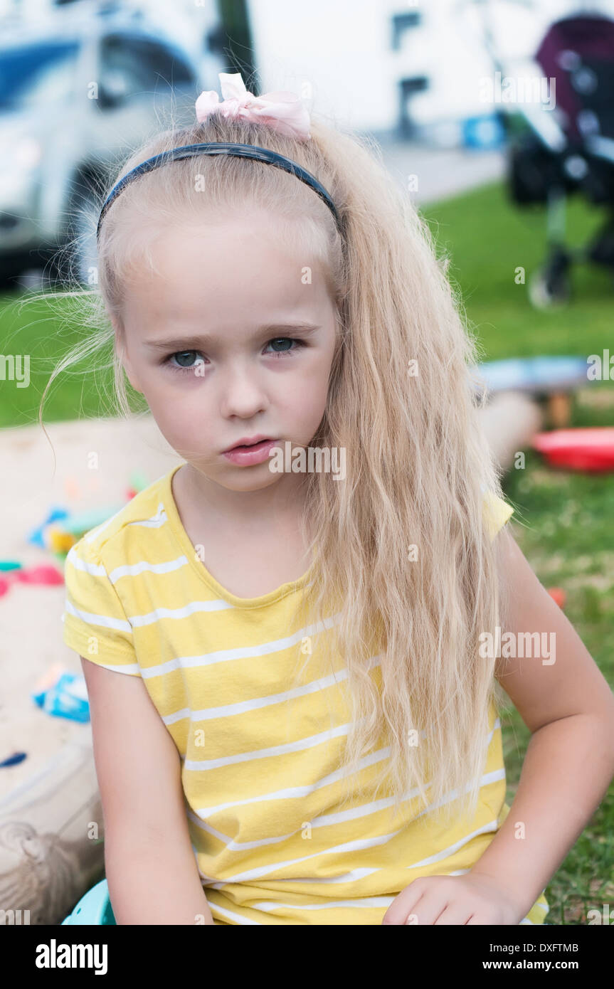 Portrait of beautiful little girlwith long hair Stock Photo - Alamy