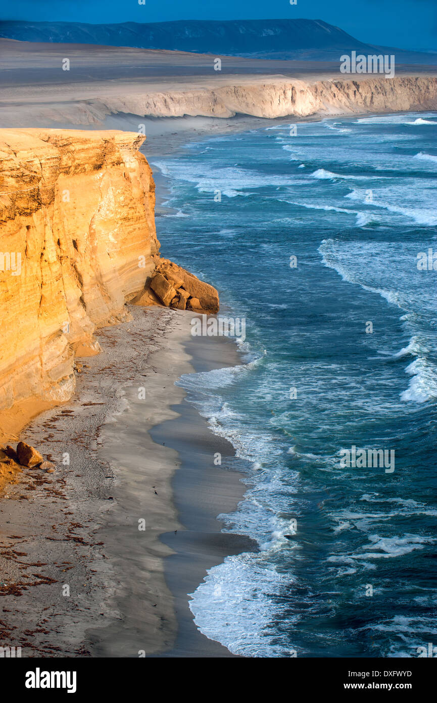 Peruvian Coastline, Rock formations at the coast, Paracas National Reserve, Paracas, Ica Region, Peru Stock Photo