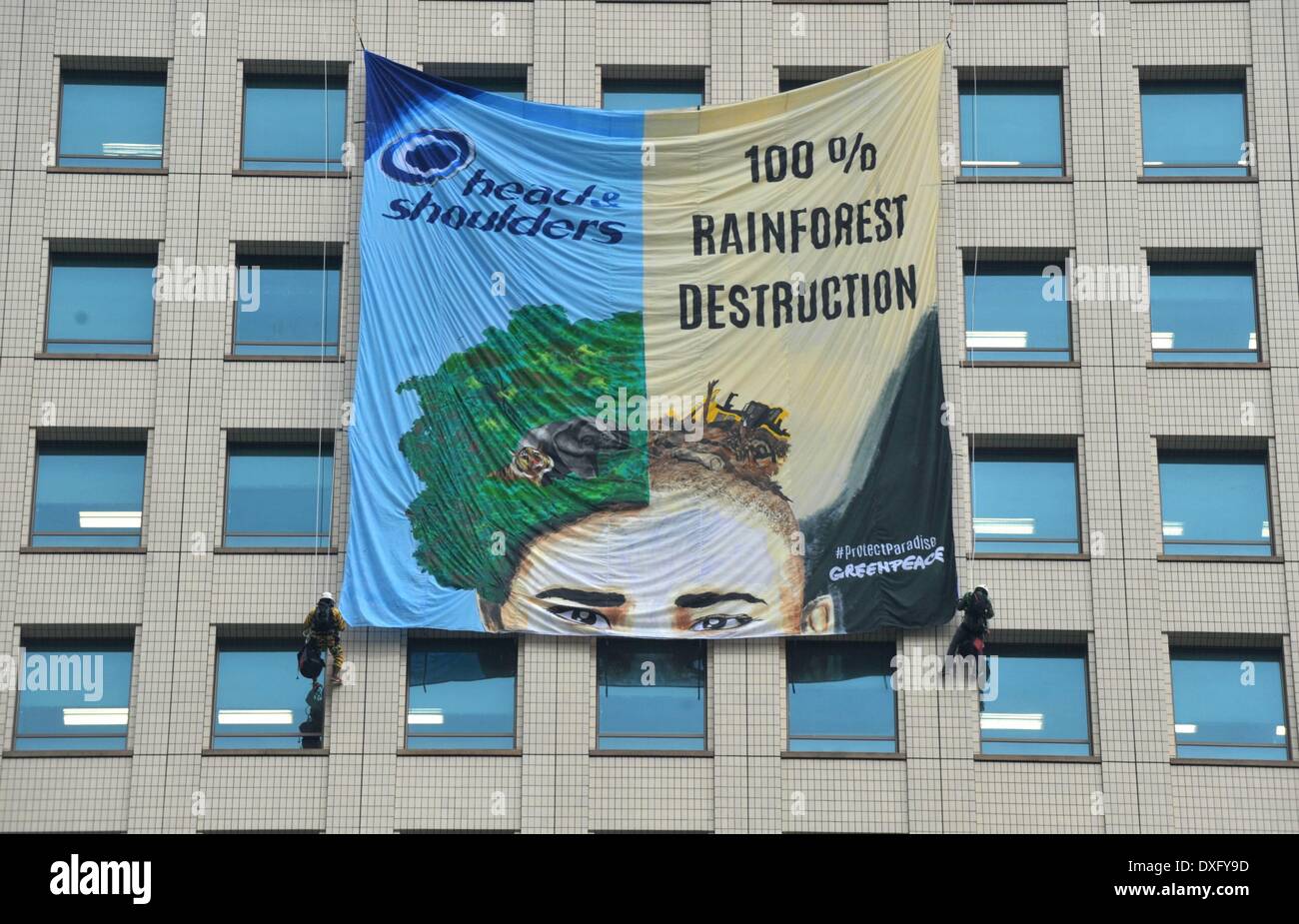 Jakarta Indonesia 26th Mar 2014 A Big Banner That Reads 100